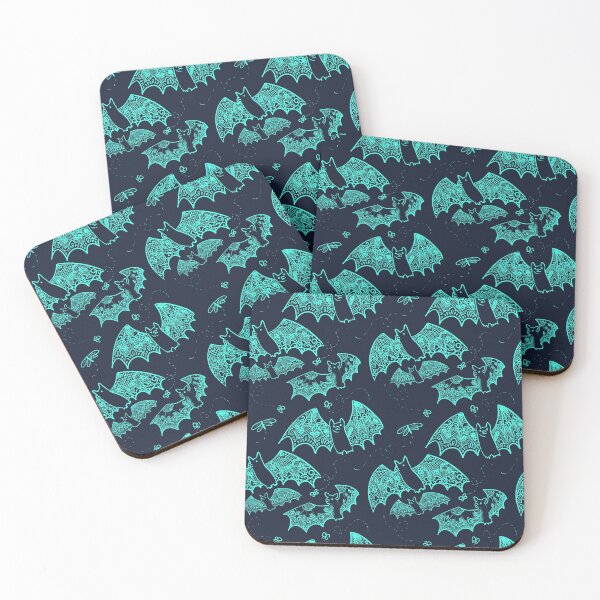 Item preview, Navy and Bright Turquoise Lace Bats designed and sold by JamieWetzel.