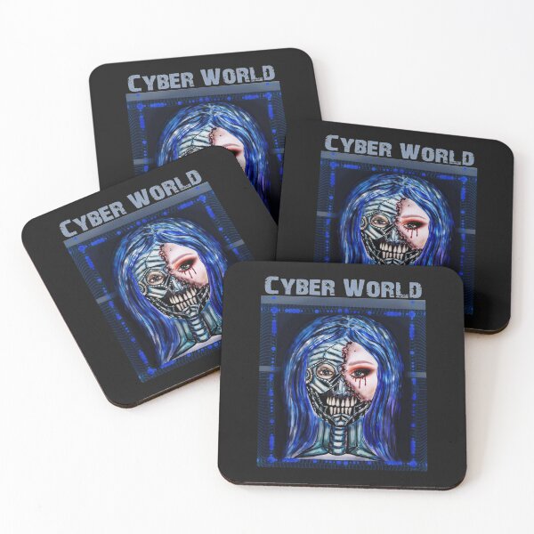 Item preview, Cyber World-Cybergoth t-shirt design, cyberpunk hoody, futuristic cyborg robot girl art designed and sold by AdeleSchilling.