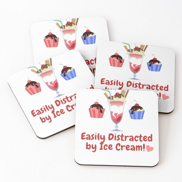 Item preview, Easily Distracted By Ice Cream - Funny design for Ice Cream lovers designed and sold by LethalIy-Yours.