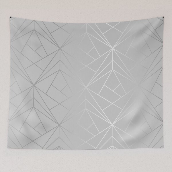 Item preview, Soft Grey Silver Geometric Pattern With White Shimmer designed and sold by Vic Torys ☆.
