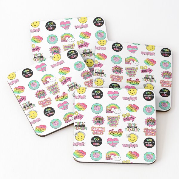 Item preview, fashion patches and inspirational quotes sticker pack designed and sold by Golden-place.