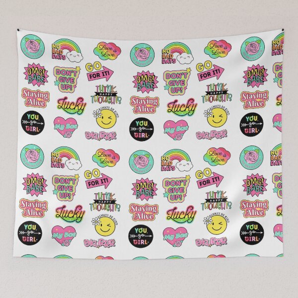 Item preview, fashion patches and inspirational quotes sticker pack designed and sold by Golden-place.