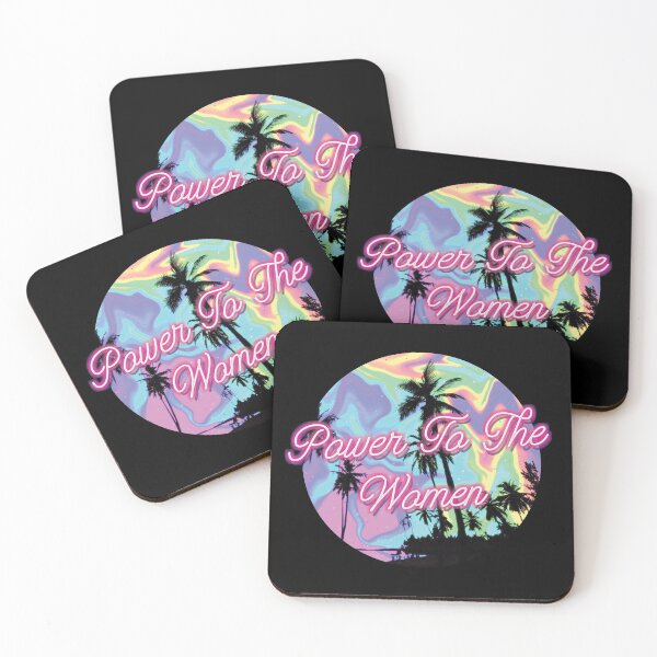 Item preview, "Power To The Women" Trippy Psychedelic Neon Rainbow Palm Tree  designed and sold by XXRebellion.