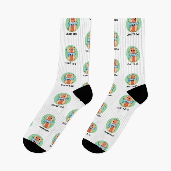 Item preview, Chilly Dog Funny Chili Hot Dog Puns  designed and sold by punnybone.
