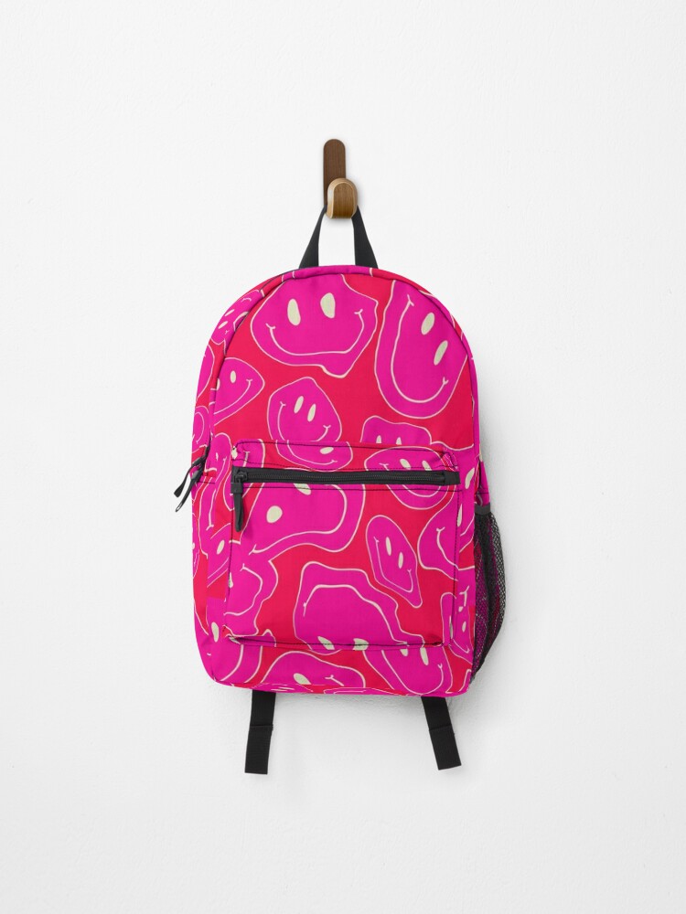 Drippy Melting Smiley - Light Pink Backpack for Sale by Art by