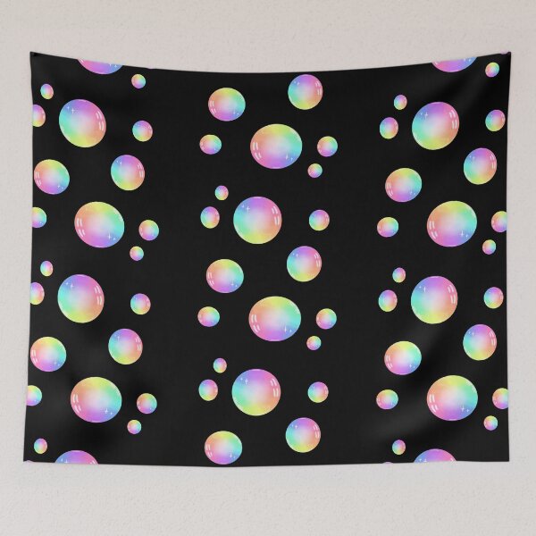 Item preview, Bubbles rainbow & BLACK| Burbujas Arcoíris fondo NEGRO designed and sold by angieleeart.