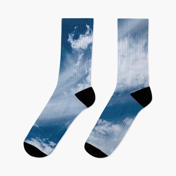 Item preview, Blue Sky White Clouds Jet Stream over Lake Beach designed and sold by HppyStrngHelthy.