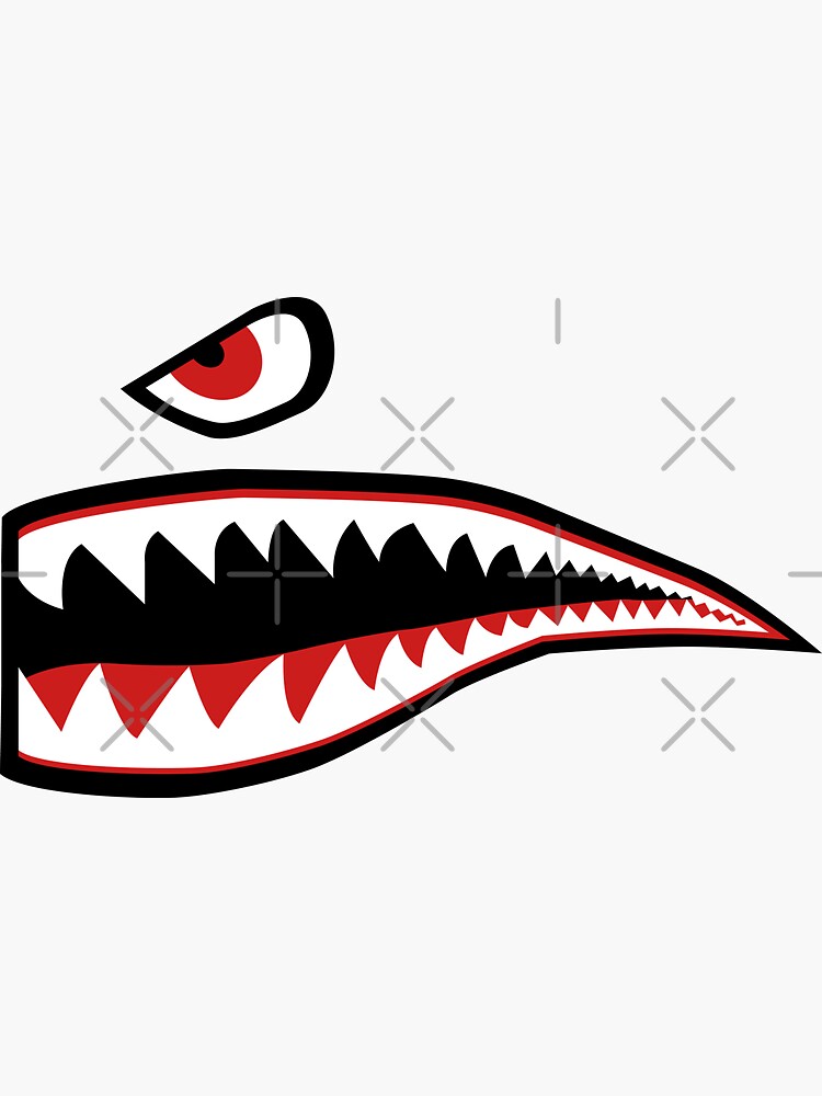 "WWII Fighter jet sharks teeth decal" Sticker for Sale by crossesdesign