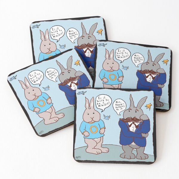 Item preview, Is it hard to be a Nihilist? Nietzsche schools the Bunny funny cartoon designed and sold by davidscohen.