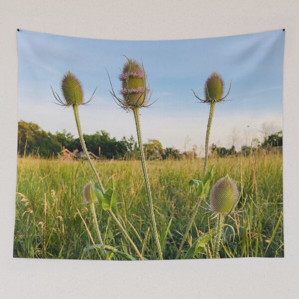 Item preview, Wild Weeds Flowers in Field in Twilight of Golden Gold Rural designed and sold by HppyStrngHelthy.