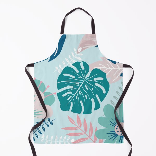 Item preview, Sky Bule and Green Monstera and Flowers Art  designed and sold by JooArtPrints  ★★★★★.