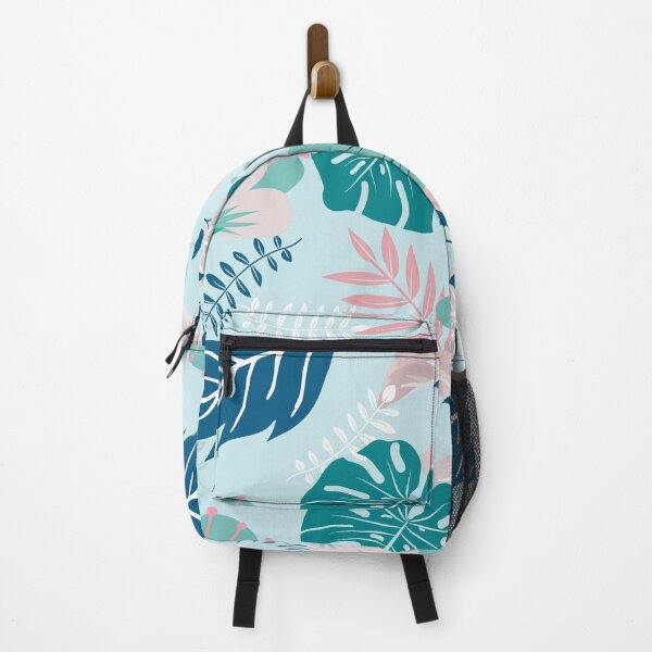 Item preview, Sky Bule and Green Monstera and Flowers Art  designed and sold by JooArtPrints  ★★★★★.