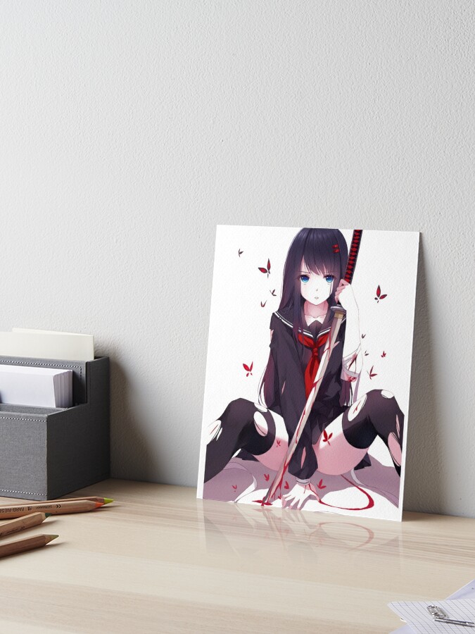 Anime pout face Art Board Print for Sale by Nyamelon