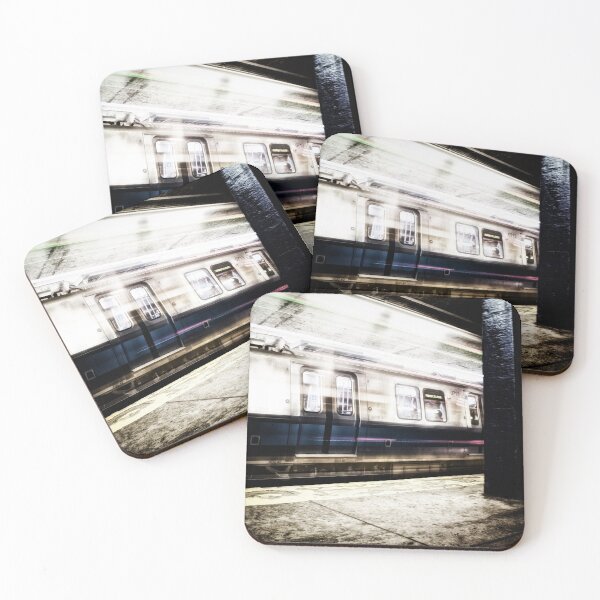 Item preview, Train Arriving Creating Motion Blur on Blueline MBTA Boston designed and sold by Stephen Orsillo.