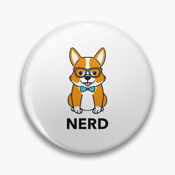 Item preview, NERD corgi dog in glasses and bowtie designed and sold by littlerhody.