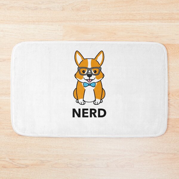 Item preview, NERD corgi dog in glasses and bowtie designed and sold by littlerhody.