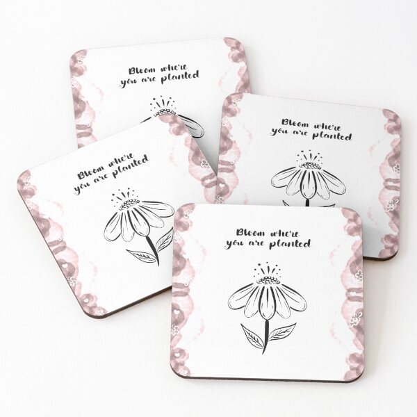 Item preview, Bloom where you are planted - Pretty hand lettered quote designed and sold by Taladesignlab.