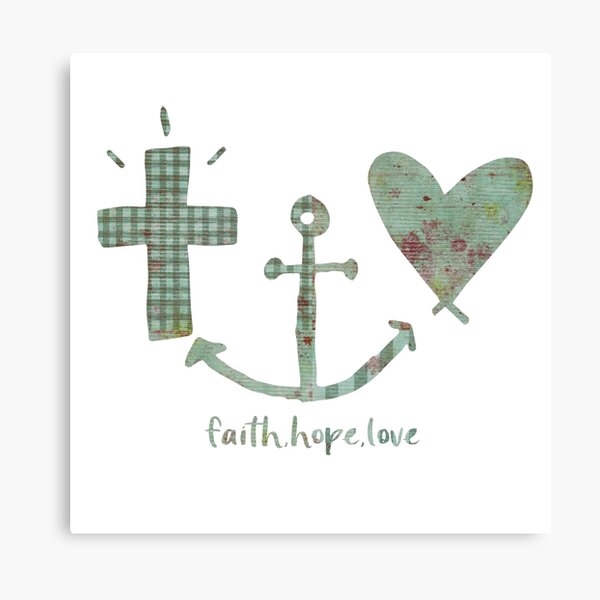 Glaube Hoffnung Liebe Symbole Leinwanddruck Von Motivateme Redbubble