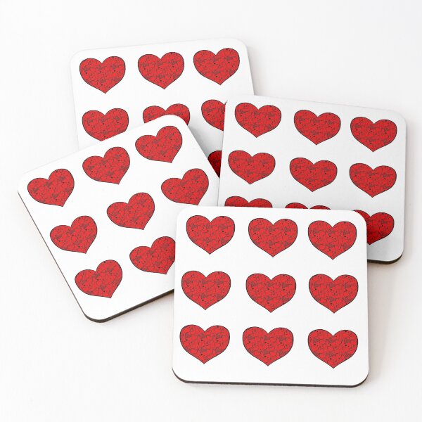 Item preview, Red hearts with black boarder designed and sold by Laura Burger.