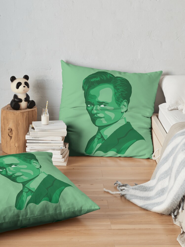 Alternate view of Conan O'Brien Portrait - Green Floor Pillow