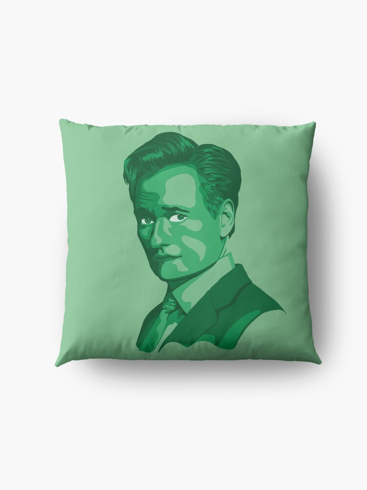 Alternate view of Conan O'Brien Portrait - Green Floor Pillow