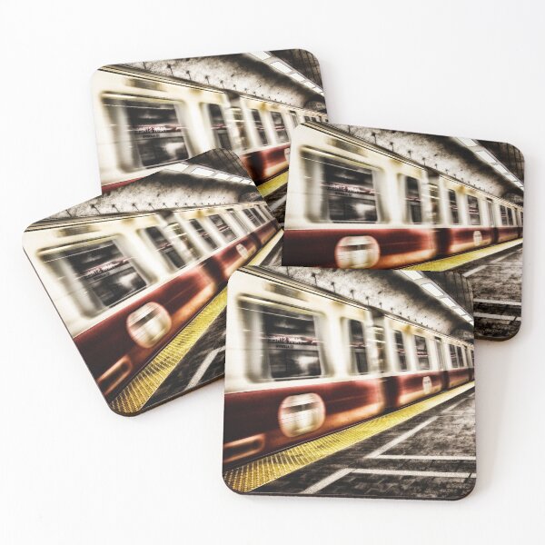 Item preview, Train Departing Creating Motion Blur on Redline MBTA Park Street Station Boston designed and sold by Stephen Orsillo.
