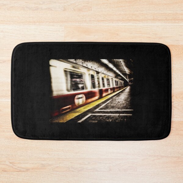 Item preview, Train Departing Creating Motion Blur on Redline MBTA Park Street Station Boston designed and sold by Stephen Orsillo.