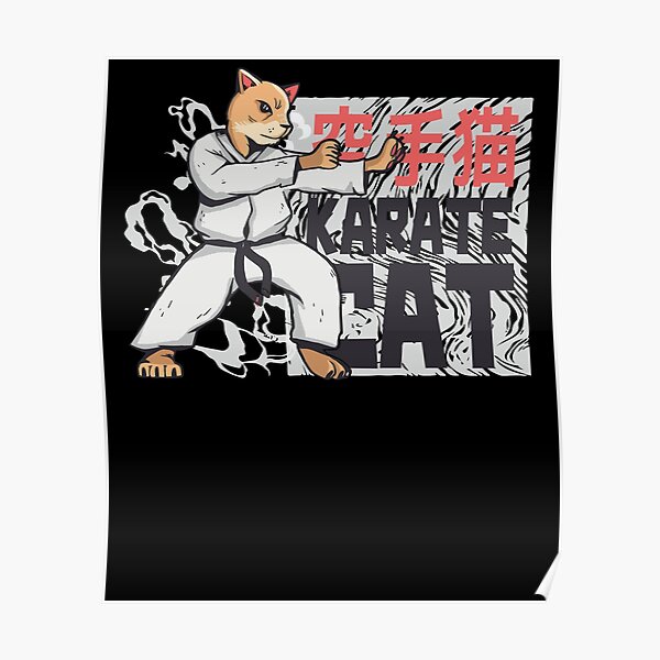 Karate Cat Posters Redbubble