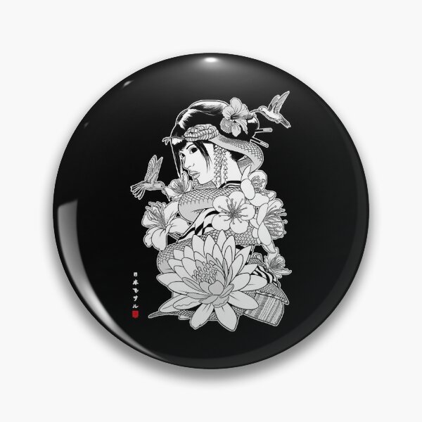 Item preview, Snake and Flowers with Geisha  designed and sold by MinLagares01.