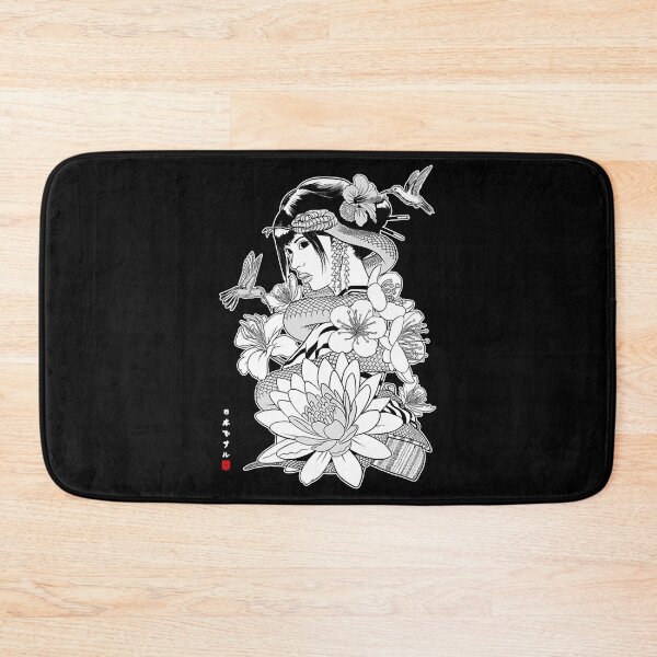 Item preview, Snake and Flowers with Geisha  designed and sold by MinLagares01.