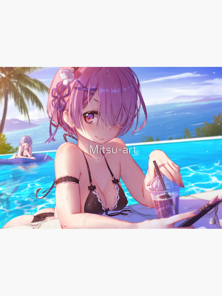 Ram at the Pool | Re: zero by Mitsu-art