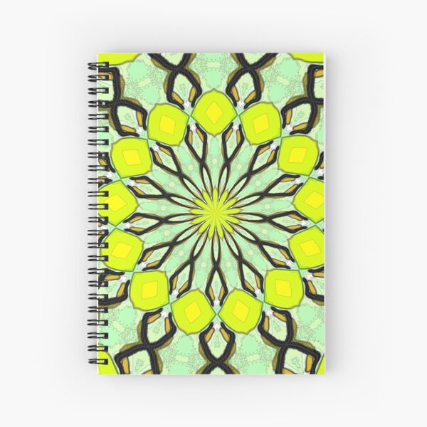 Yellow Kaleidoscope Spiral Notebook