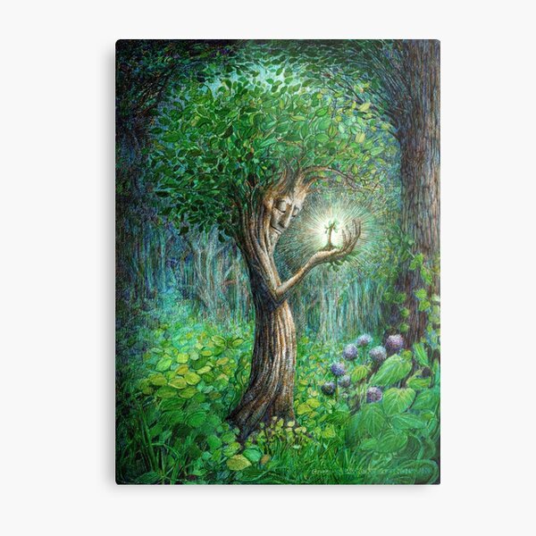 The Ent and the Seedling Prints Metal Print