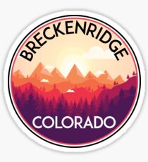 BRECKENRIDGE COLORADO Ski Skiing Mountain Mountains Skiing Skis Silhouette Snowboard Snowboarding Sticker