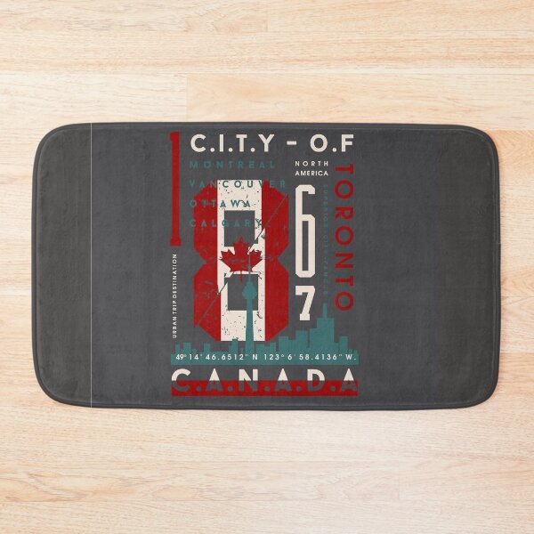 Item preview, Toronto with Abstract Canada Flag Graphic Typography Illustration Print T-shirt designed and sold by Peekonet.
