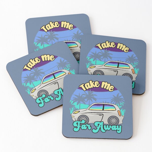 Item preview, Take Me Far Away - White Compact Car and Palm Trees designed and sold by Chubuter.