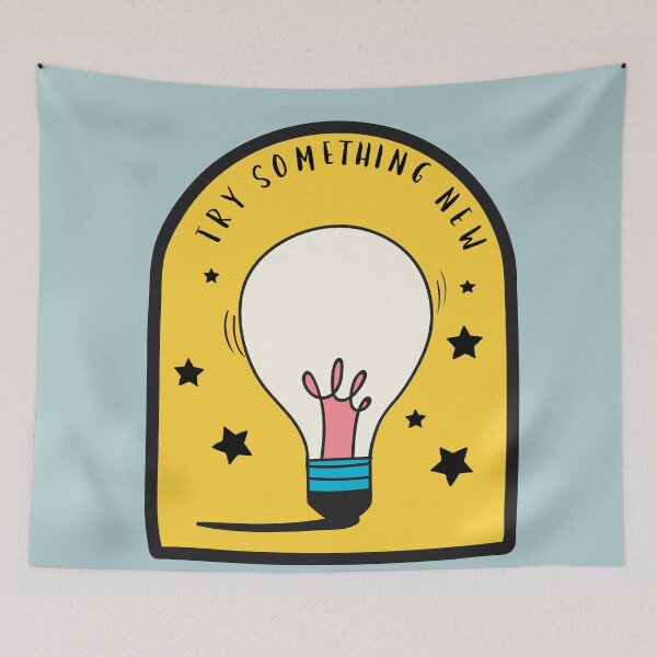 Item preview, Try Something New Quote Illustration designed and sold by Peekonet.