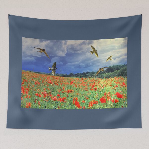 Item preview, Swallows and Poppies designed and sold by Alisonchambers2.