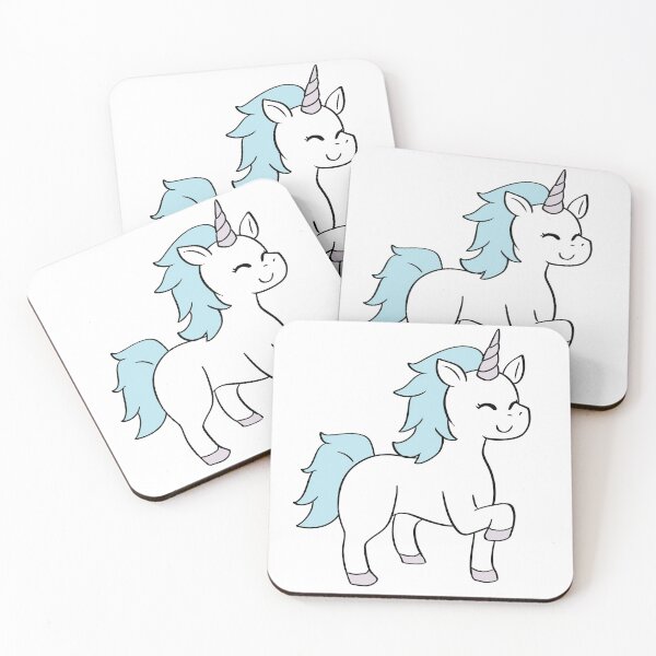 Item preview, Unicorn Chibi Cartoon Illustration - Blue: Classic Style designed and sold by HJacka.