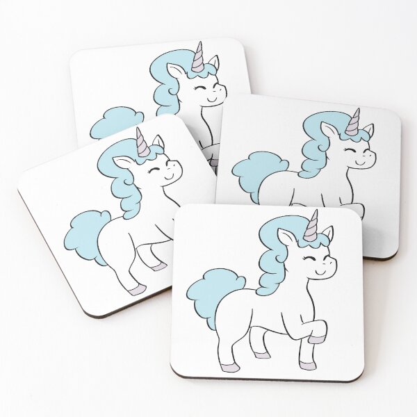 Item preview, Unicorn Chibi Cartoon Illustration - Blue: Puffy Style designed and sold by HJacka.