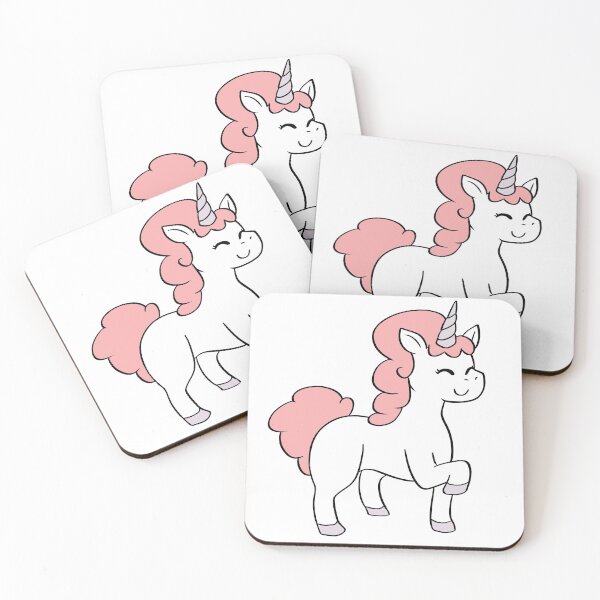 Item preview, Unicorn Chibi Cartoon Illustration - Red: Puffy Style designed and sold by HJacka.
