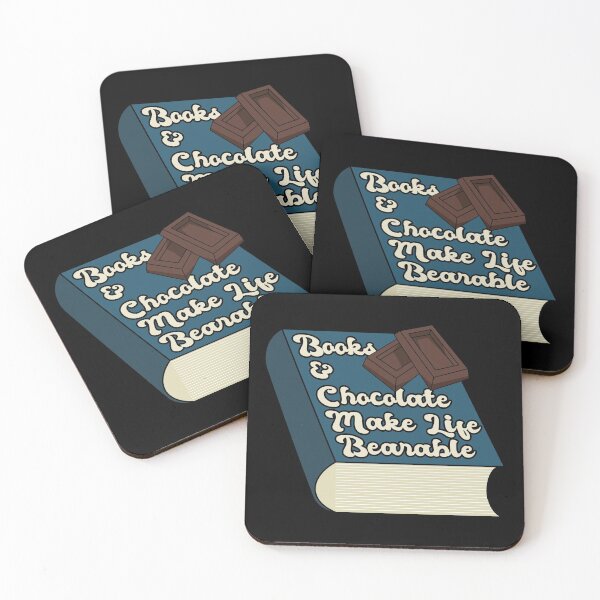 Item preview, Books and Chocolate Make Life Bearable - Book-lover's  designed and sold by Happy Puppy Print On Demand.