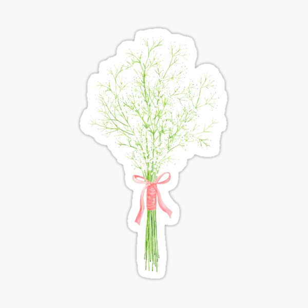 TUSSI MUSSI of baby's breath Sticker for Sale by Ivy & Foxglove Designs