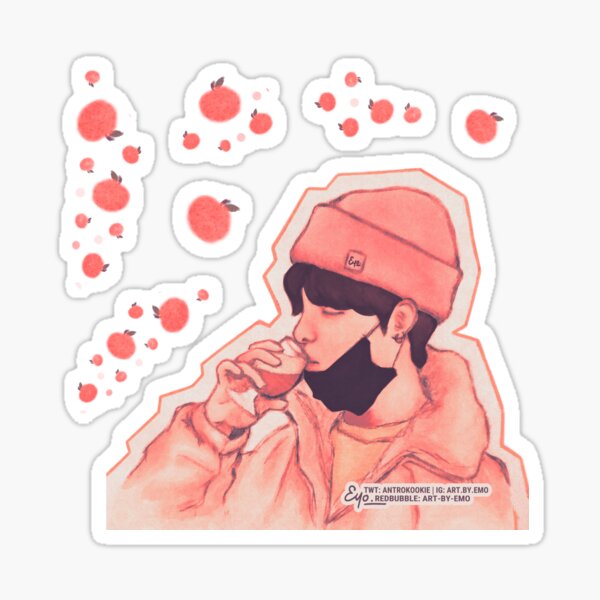 "Tangerine Yoongi BTS" Sticker for Sale by artbyemo Redbubble