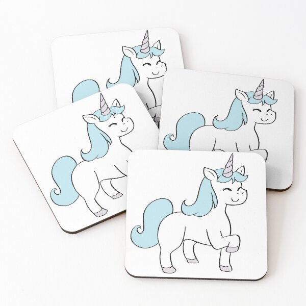 Item preview, Unicorn Chibi Cartoon Illustration - Blue: Smooth Style designed and sold by HJacka.