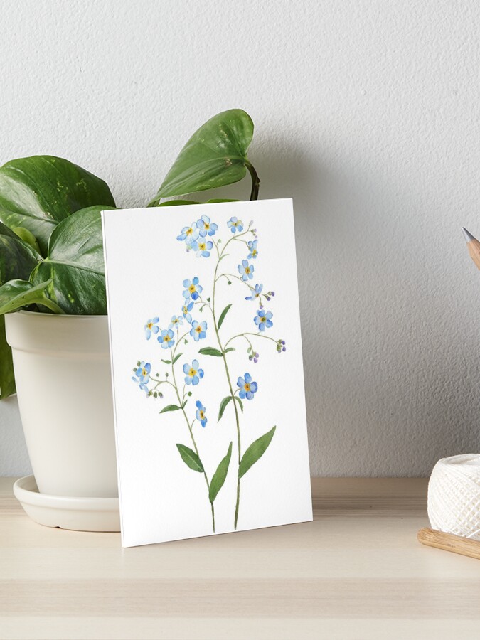 blue forget me not flowers 2021 watercolor - Blue Flowers