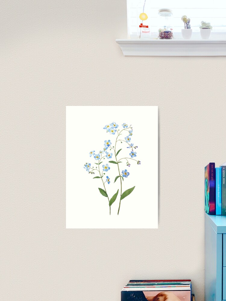 blue forget me not flowers 2021 watercolor - Blue Flowers