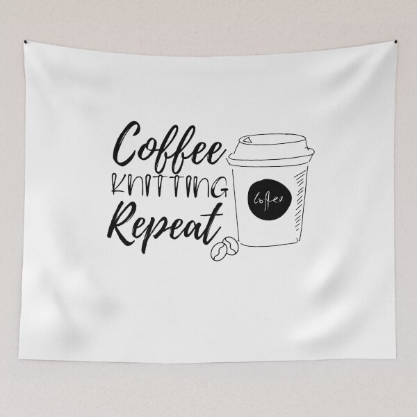 Item preview, Coffee Knitting Repeat designed and sold by ThebestArtshop.