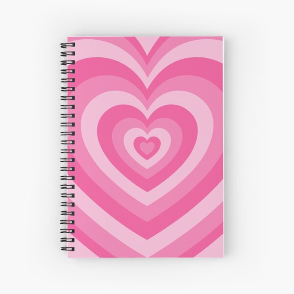 Pink Heart Pattern Spiral Notebook