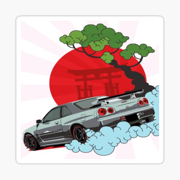 Gtr34 fast car design Sticker